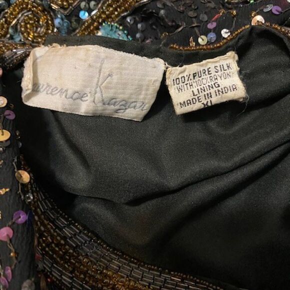 Laurence Kazar The Arabian Nights Sequined & Beaded Silk Evening Jacket, size XL - Picture 7 of 7